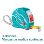 Cinta Metrica/Wincha 3 botones Mango Ergonomico 10Mx25mm Total - Imagen 3