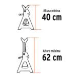 Caballete de 6 toneladas 2 piezas torre para auto Truper - Imagen 5