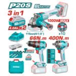 Combo Taladro 66N.M. + Amoladora y Llave de Impacto 20V Total - Imagen 4