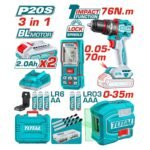 Combo Taladro 76nm + Nivel Laser de 2 Lineas + Medidor de Distancia Laser 70m Total - Imagen 2
