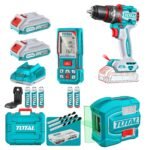 Combo Taladro 76nm + Nivel Laser de 2 Lineas + Medidor de Distancia Laser 70m Total