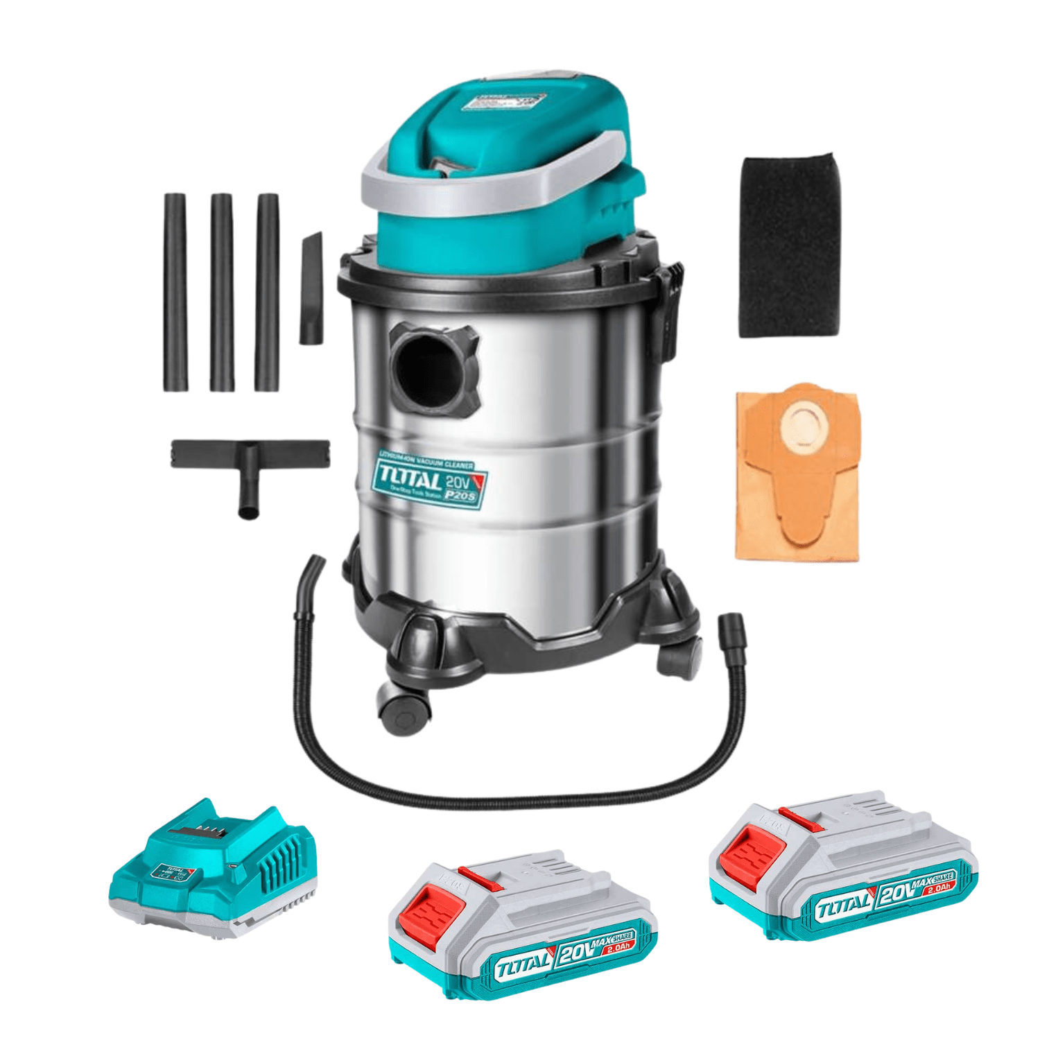 tvli2005e-tfbcpk12226868 Aspiradora 20v 20 litros + 2 baterías y cargador Total - Imagen 1