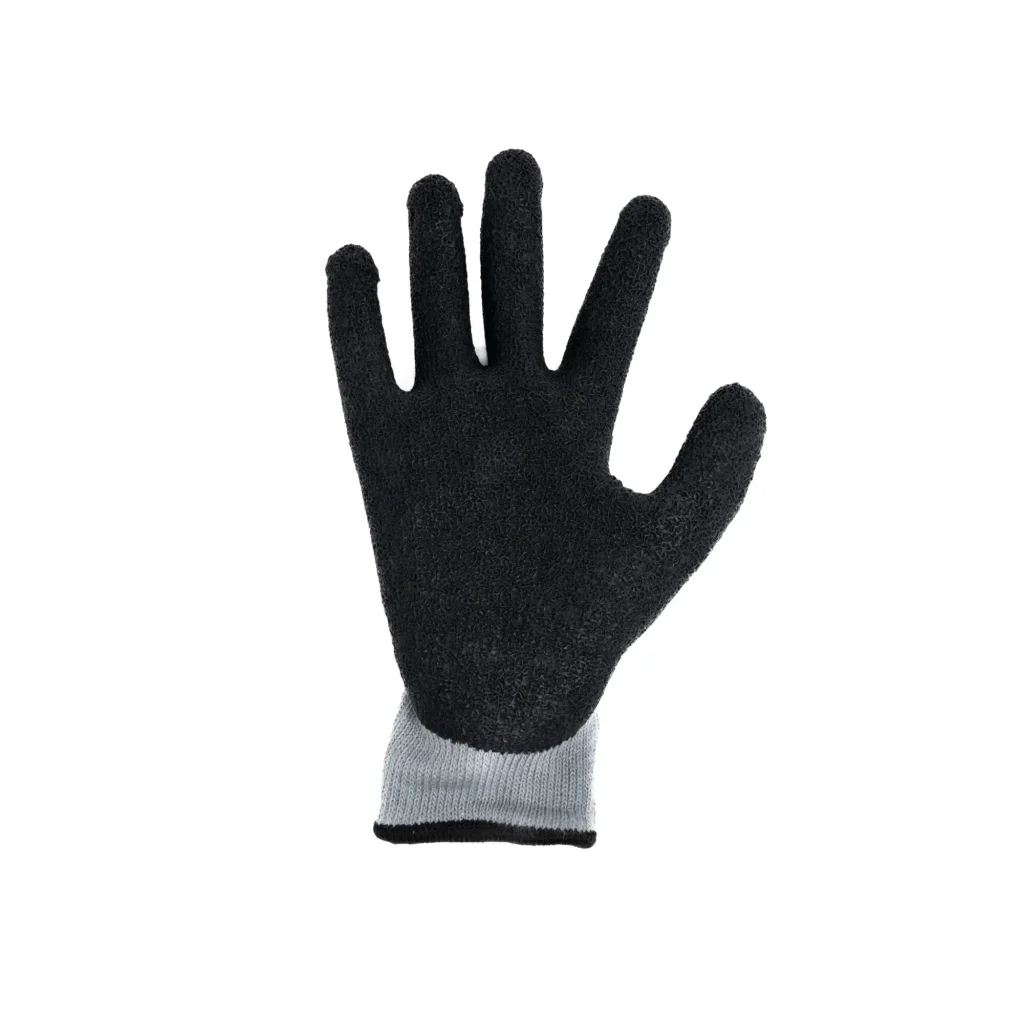GUANTE TRX FITFLEX+ EN2142X TEJIDO GRIS PALMA LATEX NEGRO CON GATILLO
