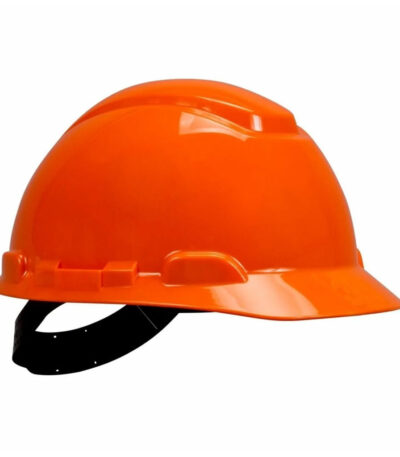 casco de seguridad naranja