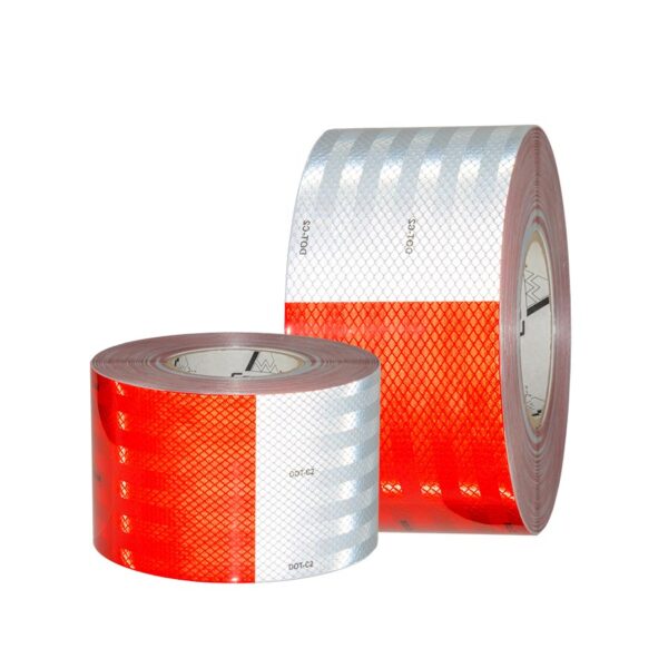 Cinta reflectiva rojo y blanco de 4″
