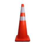 Cono naranja de 36″ con cinta reflectiva