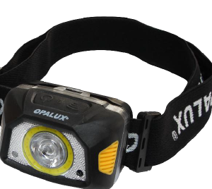 LINTERNA FRONTAL RECARGABLE O A PILAS CON SENSOR DE PASO A MANO