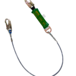 Línea de vida/conexión, con amortiguador de caída factor 2-altura máxima de caída 3,60 m, cable de acero de 1/4″ y dos ganchos de 3/4″