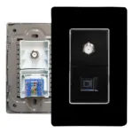 PLACA MIXTA DOBLE CONEXIÓN SERIE CRISTAL COLOR NEGRO