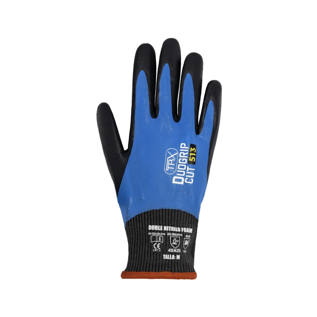 GUANTE DUO GRIP 513 CUT D – ANSI A4 DOBLE NITRILO FOAM