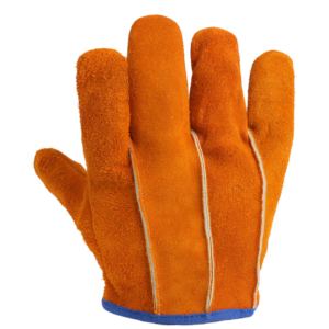Guantes de cuero volteado res amarillo de 9.5″ – ANDES