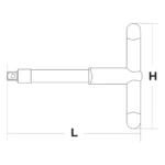 LLAVE EN T AISLADO 1/2″ LONG.200MM - Imagen 2