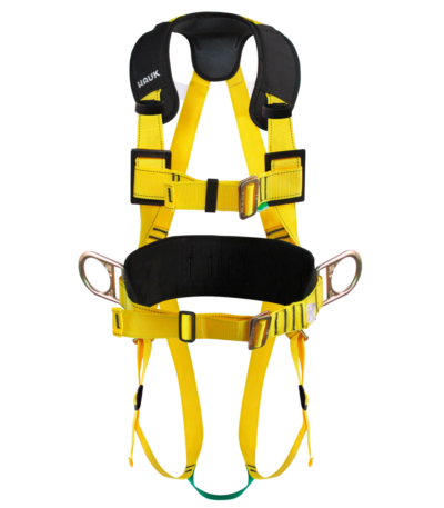 Arnés integral con apoyo lumbar, de 3 anillas y 4 hebillas