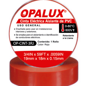 CINTA ELÉCTRICA AISLANTE DE VINIL ROJO