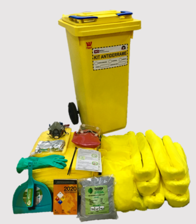 KIT ANTIDERRAME QUIMICO CONTENEDOR 120L CON RUEDAS
