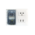 TOMACORRIENTE UNIVERSAL CON TOMA TIERRA + 2 ENTRADAS USB