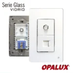 PLACA MIXTA DOBLE CONEXIÓN SERIE CRISTAL COLOR BLANCO
