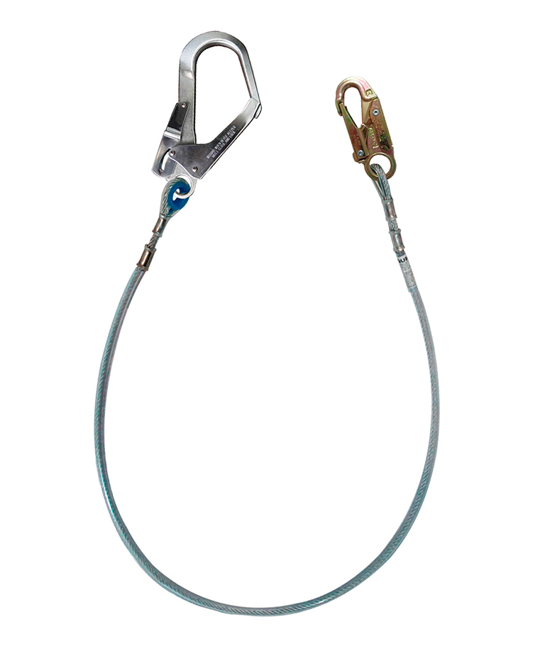 Línea de conexión, de cable de acero de 1/4″, longitud 1.80 m, con 1 gancho de 3/4″ y 1 gancho de 2 1/4″