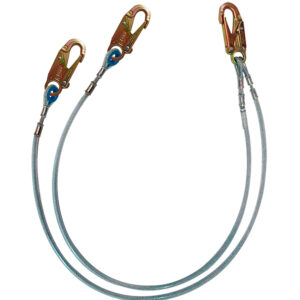 Línea de conexión doble, de 1,80 m cable de acero de 1/4″ y 3 ganchos de 3/4″