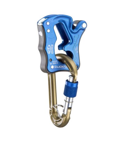 Asegurador de frenado manual Click Up para escalada deportiva en roca o rocódromo