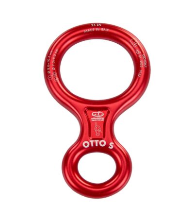 Descensor en forma de ocho OTTO S de Climbing Technology compatible con diferentes tipos de cuerda