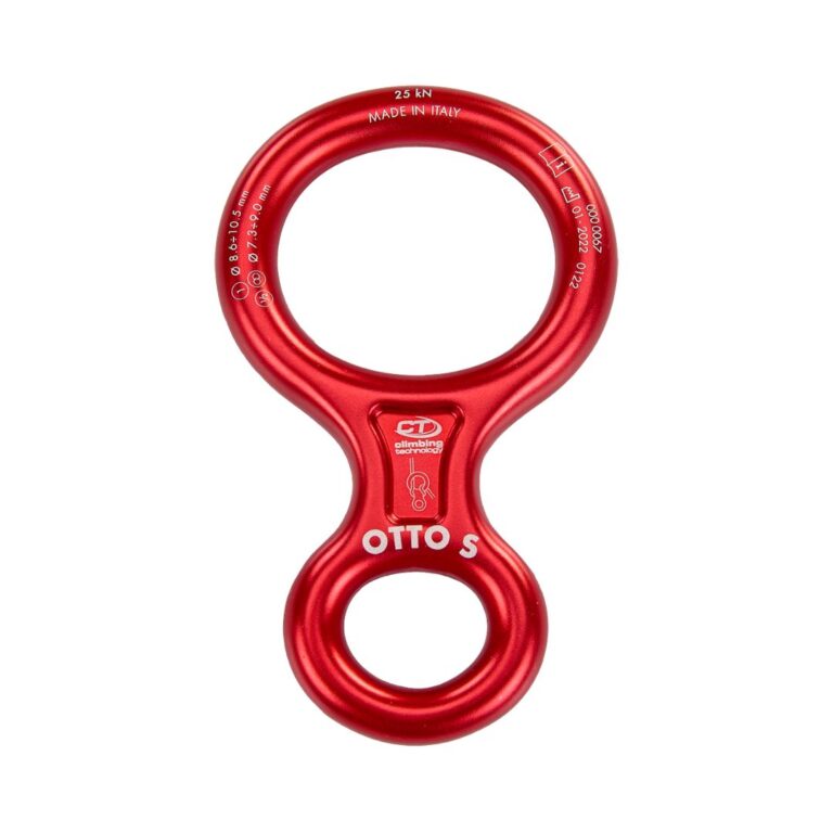 Descensor en forma de ocho OTTO S de Climbing Technology compatible con diferentes tipos de cuerda