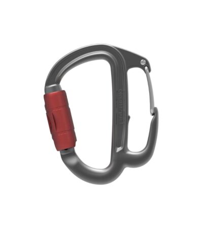 Mosquetón Petzl FREINO Z con gancho de frenado para descensores STOP y SIMPLE, ideal para espeleología