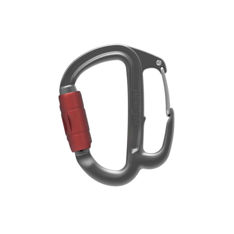 Mosquetón Petzl FREINO Z con gancho de frenado para descensores STOP y SIMPLE, ideal para espeleología