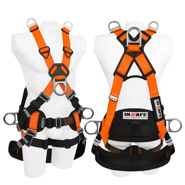 Arnés 6 argollas estilo en X con soporte lumbar y asiento IN 8006-1A INSAFE para trabajos en altura.