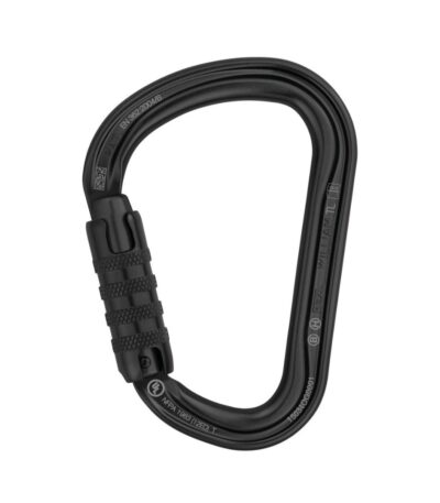 Mosquetón WILLIAM asimétrico con bloqueo automático y manual, ideal para trabajos en altura y escalada"
