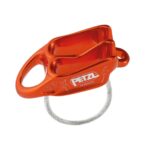 Asegurador naranja-descensor Petzl REVERSO ligero y polivalente para escalada deportiva, alpinismo y rápel