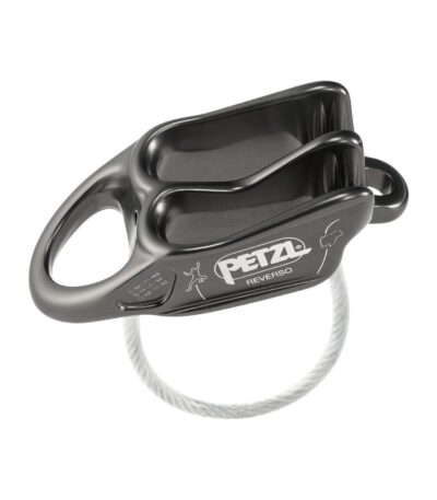 Asegurador-descensor Petzl REVERSO ligero y polivalente para escalada deportiva, alpinismo y rápel