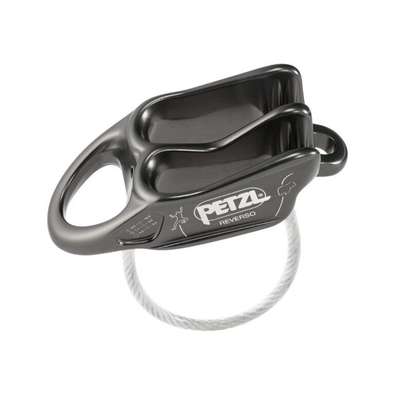 Asegurador-descensor Petzl REVERSO ligero y polivalente para escalada deportiva, alpinismo y rápel