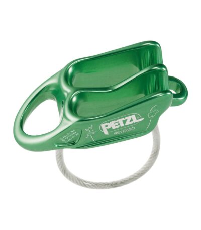 Asegurador-descensor Petzl REVERSO ligero y polivalente para escalada deportiva, alpinismo y rápel
