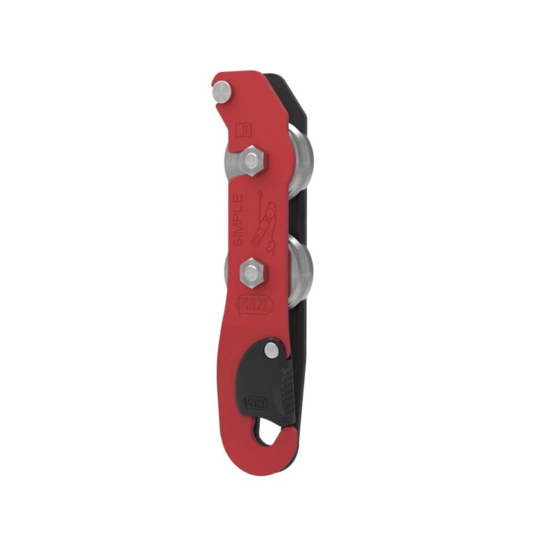 Descensor SIMPLE de Petzl para espeleología, compacto y ligero, compatible con cuerdas semiestáticas de 8,5 a 11 mm