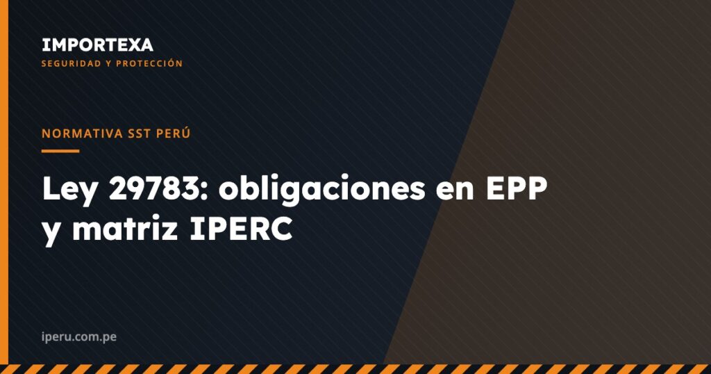 Normativa SST Perú - Ley 29783: obligaciones en EPP y matriz IPERC | IMPORTEXA Perú