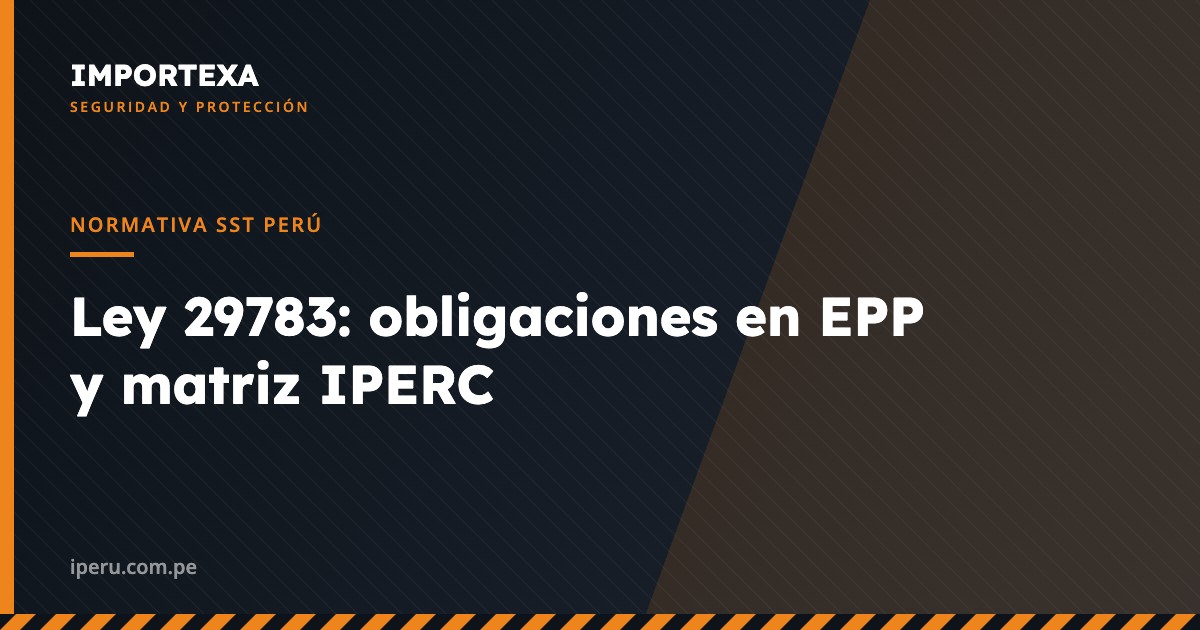 Normativa SST Perú - Ley 29783: obligaciones en EPP y matriz IPERC | IMPORTEXA Perú