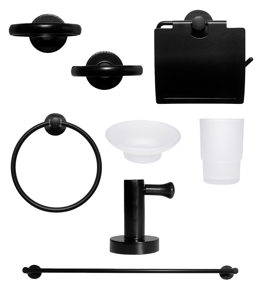 set-de-baño-NEG Set de 6 piezas Negro - Imagen 1