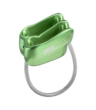 Asegurador-descensor Petzl VERSO ultraligero para escalada y rápel - verde